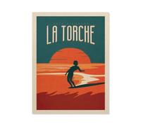 Puzzle en Papier 1000 Pièces,Affiche de Voyage Vintage en France - Pointe de la Torche - Surf,Adultes Enfants Assemblage De Puzzles Jouets(50x70cm)-BM87
