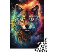 Puzzle en Papier 1000 pièces Loup Artistique pour Adultes et Adolescents - Puzzle en Carton - Jeu éducatif et ludique pour Toute la Famille - 38 x 26 cm / 1000 pièces