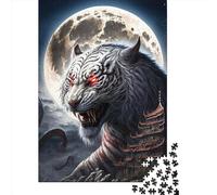 Puzzle en papier 1000 pièces Tigre blanc 5 puzzle créatif puzzle rectangulaire fantastique puzzle adulte 1000 pièces (38x26 cm)