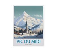 Puzzle en Papier，Affiches de Voyage Vintage Pic du Midi Pyrénées，Jigsaw Puzzles 1000 Pièces, pour Adulte Et Enfant Jouet Éducatif Peinture Murale Décor À La Maison（38x26cm）-AR68