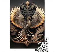 Puzzle en papier Art Déco Golden Phoenix de 1000 pièces, puzzle en papier pour adultes et adolescents à partir de 12 ans, cadeaux de Noël, 1000 pièces (38 x 26 cm)