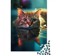 Puzzle en Papier Chat 1000 Pièces pour Adultes Créatif Rectangulaire Exercice Mental (38x26cm)