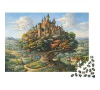 Puzzle en Papier Château Arbre Fantastique 1000 Pièces Adulte Casse-tête Formation Intellectuelle Décor Maison Puzzle Paysage Arbre 70x50cm/1000pcs