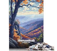 Puzzle en papier de 1000 pièces avec paysage d'automne du parc national de Shenandoah, convient aux adultes et aux plus de 18 ans, jeu familial, 38 x 26 cm (1000 pièces)
