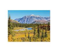 Puzzle en Papier De 1000 Pièces pour Adultes，Automne dans la chaîne d’Alaska，Jouets De Décompression Éducatifs Et Intellectuels, Jeux Familiaux Amusants pour Enfants（50x70cm）-AT45