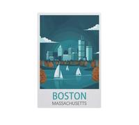 Puzzle en Papier De 1000 Pièces pour Adultes，Boston, Massachusetts，Jouets De Décompression Éducatifs Et Intellectuels, Jeux Familiaux Amusants pour Enfants（38x26cm）-IJ70