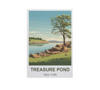 Puzzle en Papier De 1000 Pièces pour Adultes，Étang Treasure, New York，Jouets De Décompression Éducatifs Et Intellectuels, Jeux Familiaux Amusants pour Enfants（50x70cm）-GG77
