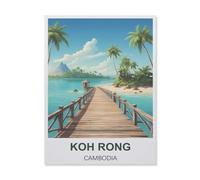 Puzzle en Papier De 1000 Pièces pour Adultes，Koh Rong Cambodge，Jouets De Décompression Éducatifs Et Intellectuels, Jeux Familiaux Amusants pour Enfants（50x70cm）-IB47