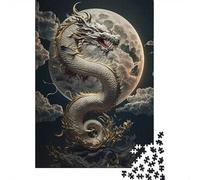 Puzzle en papier difficile de 1000 pièces pour adultes, dragon courageux, cadeaux pour la veille de Noël, 1000 pièces (38x26 cm)