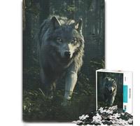 Puzzle en Papier Grey Wolf in The Forest 1000pcs (52x38cm) pour Adultes | Activité puzzle de table le w nd, pour se concentrer.