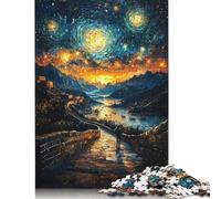 Puzzle en Papier La Grande Muraille sous Un Ciel étoilé, 1 000 pièces, pour Adultes, Cadeaux de Noël, Jeu éducatif, défi, 1 000 pièces (38 x 26 cm)