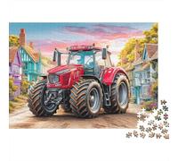 Puzzle en Papier Lourd, scène de Tracteur Rural, Illustration de Campagne vibrante, pour Personnes âgées, Cadeau Secret Santa Relaxant, 52x38cm/1000 pièces