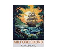 Puzzle en Papier，Milford Sound, Nouvelle-Zélande，Jigsaw Puzzles 1000 Pièces, pour Adulte Et Enfant Jouet Éducatif Peinture Murale Décor À La Maison（38x26cm）-V25