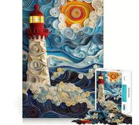 Puzzle en Papier Phare 1000 pièces pour Adultes, Jeu de logique, détente et Amusement, Design, Cadeau de Noël (38x52cm)