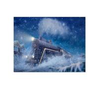 Puzzle en Papier，Polar Express dans Un Paysage enneigé, Petit garçon, Homme dans Le Train，Puzzle 1000 Pièces Ensembles De Puzzle pour La Famille Jeux Éducatifs Cadeau Intéressant-A80