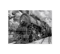 Puzzle en Papier pour Adultes 1000 Pièces Art DIY Puzzle，Photo Noir et Blanc d’Un Vieux Train à Vapeur，Créatif Cadeau Unique Personnalité Jeu Adulte Enfant Puzzle Jouet（50x70cm）-R95
