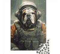 Puzzle en Papier pour Adultes, 1000 Pièces, Motif Soldat Bulldog Anglais, Jeu de Défi pour Adultes, Puzzle 1000 Pièces (38x26cm)