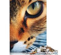 Puzzle en papier pour adultes avec oeil de chat de près, 1000 pièces, puzzle rectangulaire, jeu de développement intellectuel, 1000 pièces (75x50 cm)