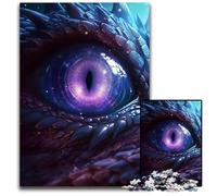 Puzzle en Papier pour Adultes œil d'améthyste Dragon Cosmique Puzzle en Papier cassetête à Faire soimême idéal pour Un Jeu Familial ou Un Cadeau décoratif 1 000 pièces (38 x 26 cm)