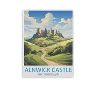 Puzzle en Papier pour Enfants 1000 Pièces，Château d’Alnwick, Northumberland，Mots Croisés Jeu Moderne Accueil Décoration Cadeau Unique（38x26cm）-GY35