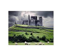 Puzzle en Papier pour Enfants 1000 Pièces，Chèvre des Nuages du château Irlandais，Créatif Mots Croisés Jeu Moderne Accueil Décoration Cadeau Unique（38x26cm）-G62