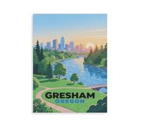 Puzzle en Papier pour Enfants 1000 Pièces，Gresham Oregon，Mots Croisés Jeu Moderne Accueil Décoration Cadeau Unique（50x70cm）-HN16