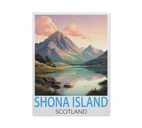 Puzzle en Papier pour Enfants 1000 Pièces，Île de Shona, Écosse，Mots Croisés Jeu Moderne Accueil Décoration Cadeau Unique（38x26cm）-L44