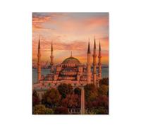 Puzzle en Papier pour Enfants 1000 Pièces，La Mosquée Bleue, Istanbul, Turquie，Mots Croisés Jeu Moderne Accueil Décoration Cadeau Unique（50x70cm）-R98