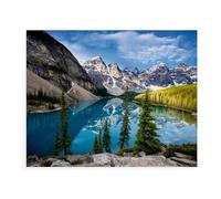 Puzzle en Papier pour Enfants 1000 Pièces，Lac Moraine, Lever du Soleil sur Le lac，Mots Croisés Jeu Moderne Accueil Décoration Cadeau Unique（38x26cm）-BC57