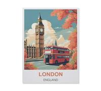 Puzzle en Papier pour Enfants 1000 Pièces，Londres Angleterre，Mots Croisés Jeu Moderne Accueil Décoration Cadeau Unique（50x70cm）-IA40
