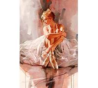 Puzzle en Papier pour Enfants et Adultes, Danseuse Assise sur Le Sol, décoration de Chambre à Faire soi-même, 200 pièces, 35 x 25 cm