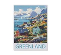 Puzzle en Papier Puzzle Adulte 1000 Pièces，Groenland，Décor À La Maison Dessin Animé Paysage Jeu De Décompression Cerveau Défi Difficulté Jouet Éducatif pour Enfants Puzzle Puzzles（50x70cm）-DO68