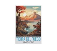 Puzzle en Papier Puzzle Adulte 1000 Pièces，Terre de Feu, Argentine，Décor À La Maison Dessin Animé Paysage Jeu De Décompression Cerveau Défi Difficulté Jouet Éducatif（38x26cm）-AL73