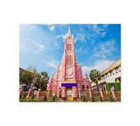 Puzzle en Papier Puzzle Jigsaw，Église paroissiale Tan Dinh ou église du Sacré-Cœur à Ho Chi Minh-Ville，Classic Creative Classic Puzzle 1000 Pièces, Puzzles d'art Couleur（50x70cm）-N99