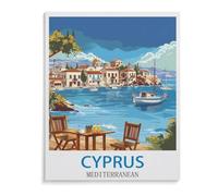 Puzzle en Papier Puzzle Jigsaw,Poster de Voyage Vintage de Chypre méditerranéen,Classic Creative Classic Puzzle 1000 Pièces, Puzzles d'art Couleur(50x70cm)-A75