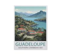 Puzzle en Papier Puzzles Classiques 1000 Pièces，Affiche de Voyage de la Guadeloupe dans Le sud des Caraïbes，Jigsaw Jeu Éducatif Intellectuel Difficile Et Défi Cadeau（50x70cm）-AP77