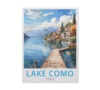 Puzzle en Papier Puzzles Classiques 1000 Pièces，Lac de Côme, Italie，Jigsaw Jeu Éducatif Intellectuel Difficile Et Défi Cadeau（50x70cm）-DQ97