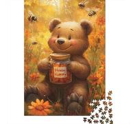 Puzzle en Papier rectangulaire représentant Un Ours en Peluche Mignon, idéal pour Les Enfants et Les Adultes à partir de 12 Ans, idéal comme Cadeau de Noël, 1 000 pièces (75 x 50 cm).