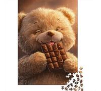 Puzzle en Papier rectangulaire représentant Un Ours en Peluche Mignon, idéal pour Les Enfants et Les Adultes à partir de 12 Ans, idéal comme Cadeau de Noël, 1 000 pièces (75 x 50 cm).