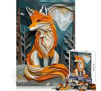 Puzzle en Papier Renard Orange 1000 pièces Puzzle pour Adultes Jeu de réflexion Loisirs et Divertissement Qualité supérieure Joli présent (50x75cm)