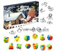 Puzzle En Plastique Avec Fil Métallique Et Calendrier De L'avent De Noël, 24 Jours, Compte À Rebours, Jouet Casse-Tête, Cadeaux De Nouvel An, 24 Pièces
