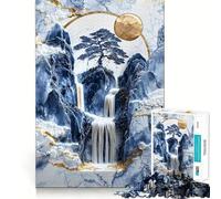 Puzzle en Porcelaine Coucher de Soleil sur Un pic de 1000 pièces pour Adultes Puzzle Relaxant et apaisant, idéal pour se détendre et s'amuser (50x75cm)