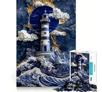 Puzzle en Porcelaine Hope at Sea Art de 1000 pièces pour Adolescents, Jeu de logique, Jeu de Groupe, découpe de précision, Cadeau attentionné (38x52cm)