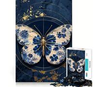 Puzzle en Porcelaine Papillon 1000 pièces pour Adolescents, Jeu de logique, décoration Murale légère et relaxante aux découpes Lisses (38x52cm)