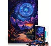 Puzzle en Spirale Paysage Galaxie pour Adolescents 1000 pièces Jeu de logique Robuste Anti-Stress Bords Transparents Cadeau Classique 38x52cm
