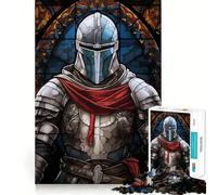 Puzzle en Verre Chevalier Templier pour Adultes, 1000 pièces, Jeu de réflexion Stimulant, Objet de Collection à découper avec précision 38x26cm