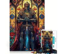 Puzzle en Verre Paladin Warrior 1000 pièces Cadeau pour Adultes Jeu de réflexion Loisirs et Divertissement Qualité supérieure Joli présent (50x75cm)