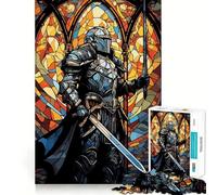 Puzzle en Verre Rigide Paladin Warrior pour Adultes, 1000 pièces, Puzzle de mémoire Facile à Assembler, Cadeau Artistique (38x26cm)