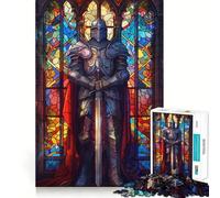 Puzzle en Verre Rigide Paladin Warrior pour Adultes, 1000 pièces, Puzzle de mémoire Facile à Assembler, Cadeau Artistique (38x52cm)