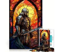 Puzzle en Verre Rigide Paladin Warrior pour Adultes, 1000 pièces, stimule la mémoire, Jeu apaisant, découpe de qualité supérieure, (50x75cm)